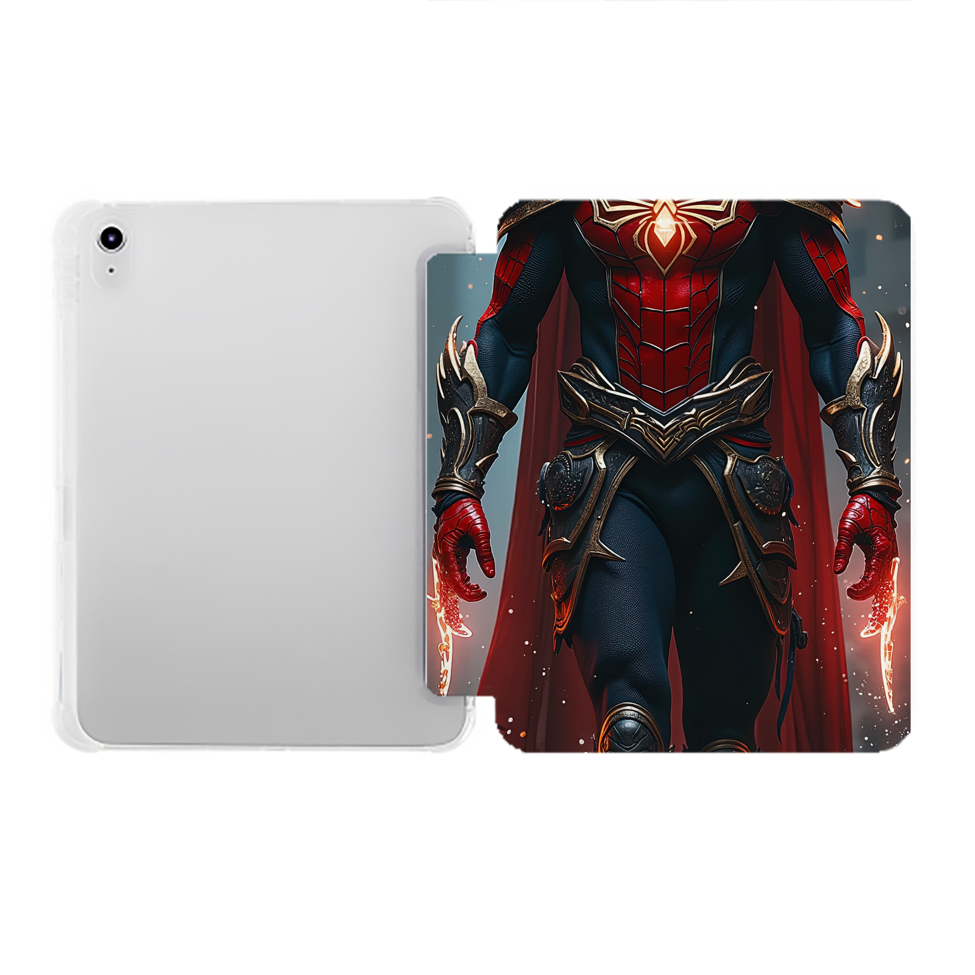 （画像用） Spider Man スパイダーマン IPad ケース ペン収納付き 三つ折りスタンド PUレザー×シリコン 対応機種9.5/10.5/10.9インチ